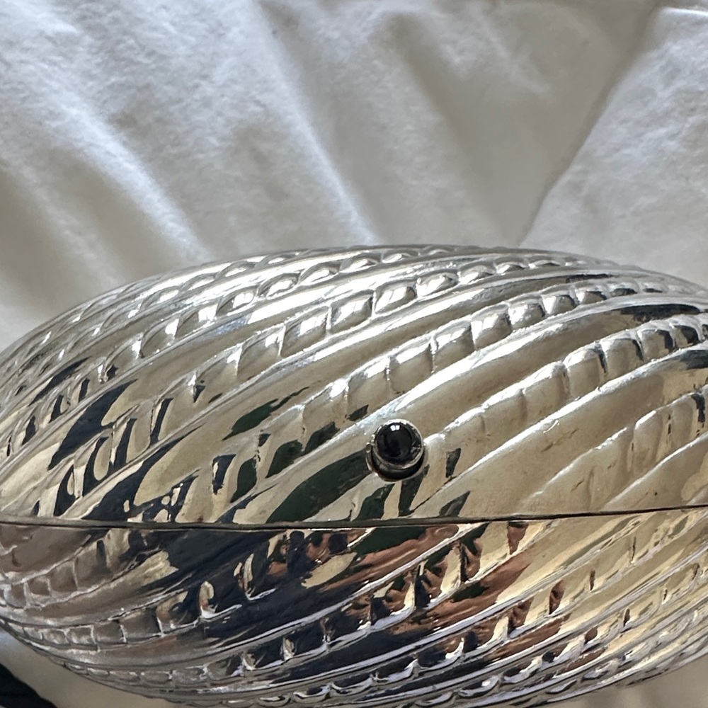 Vintage Italian Silver Clutch with Black Accents - Picture 9 of 10